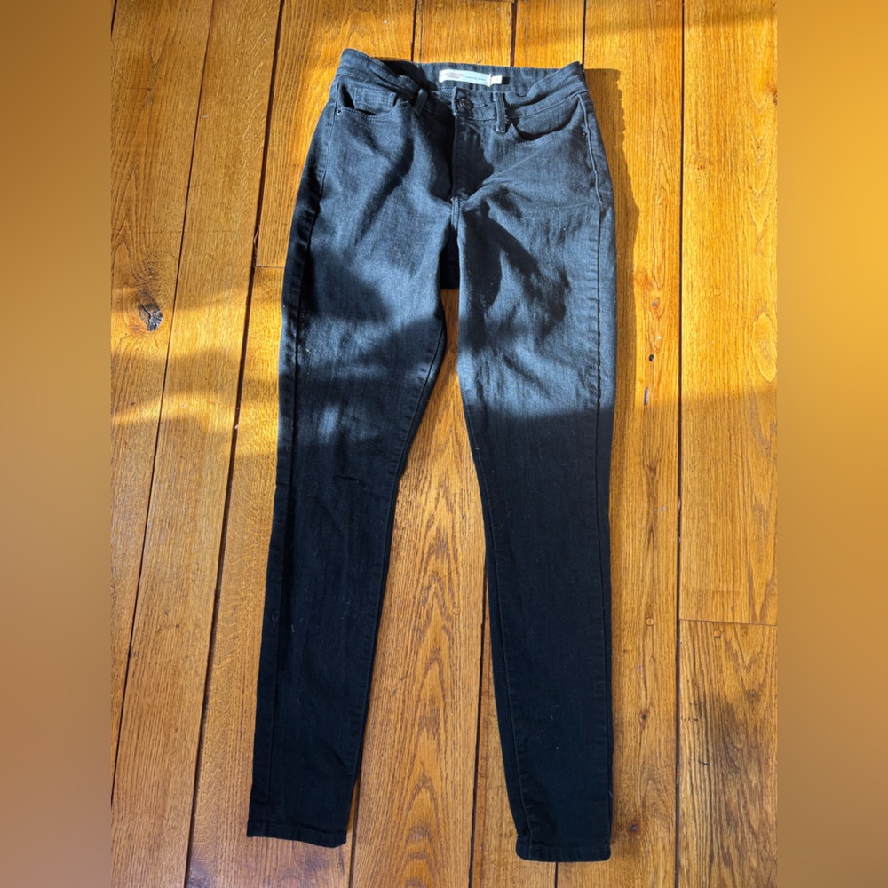 Levi’s 721 High Rise Skinny Jeans Black Stretch Size 2